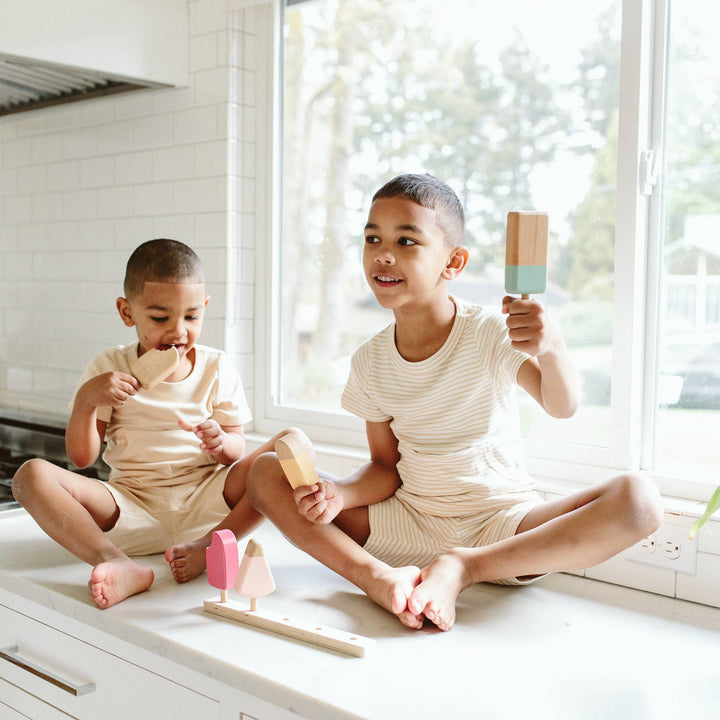 All Day Biker Set - Dune Stripe