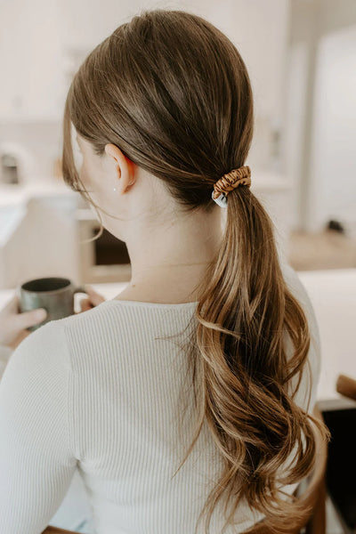 3 Pack Silk Hair Ties | Champagne, Chestnut Brunette, and Golden Blonde