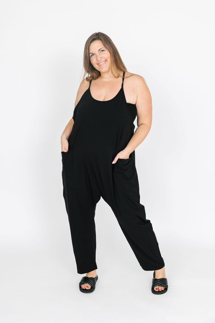 SMASH + TESS | Abigael Romper in Midnight Black