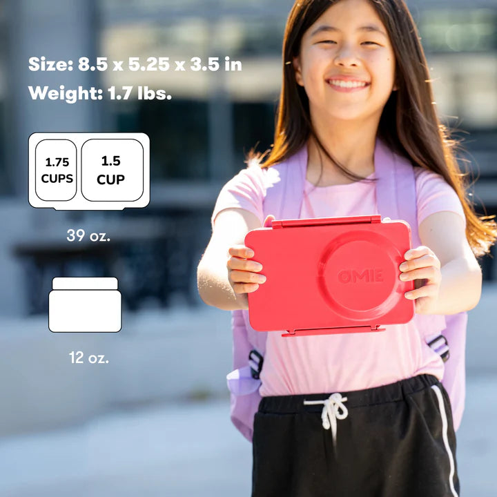 OmieBox UP | Insulated Bento Lunch Box | Cherry Pink