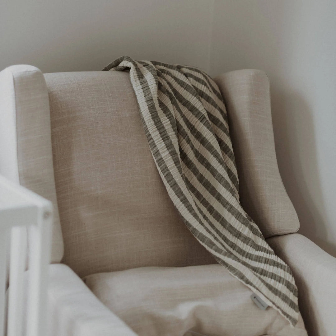 Sailor Muslin Baby Blanket | Moss