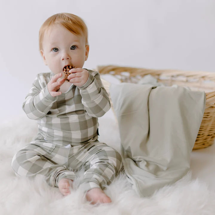 PJ Pocket Jogger Set | sage plaid