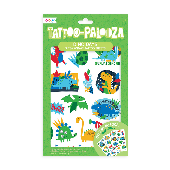 Non-Toxic Temporary Tattoos - Dino Days