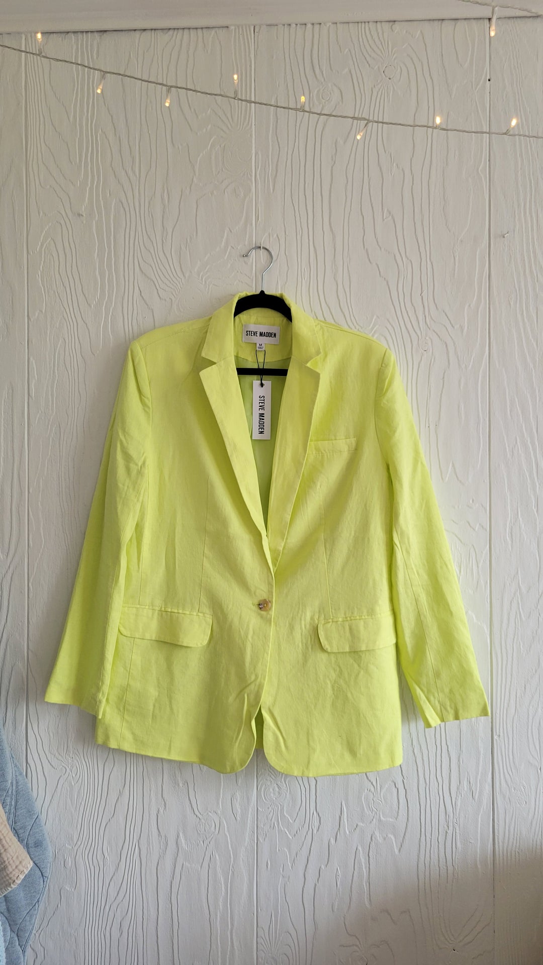 Steve Madden | Linen On The Edge Blazer | sunny lime