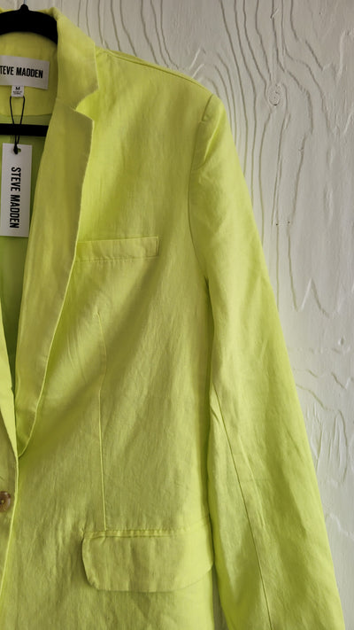 Steve Madden | Linen On The Edge Blazer - Pink Tulle & Sunny Lime Available