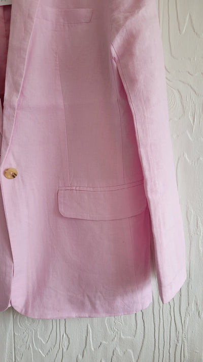 Steve Madden | Linen On The Edge Blazer - Pink Tulle & Sunny Lime Available