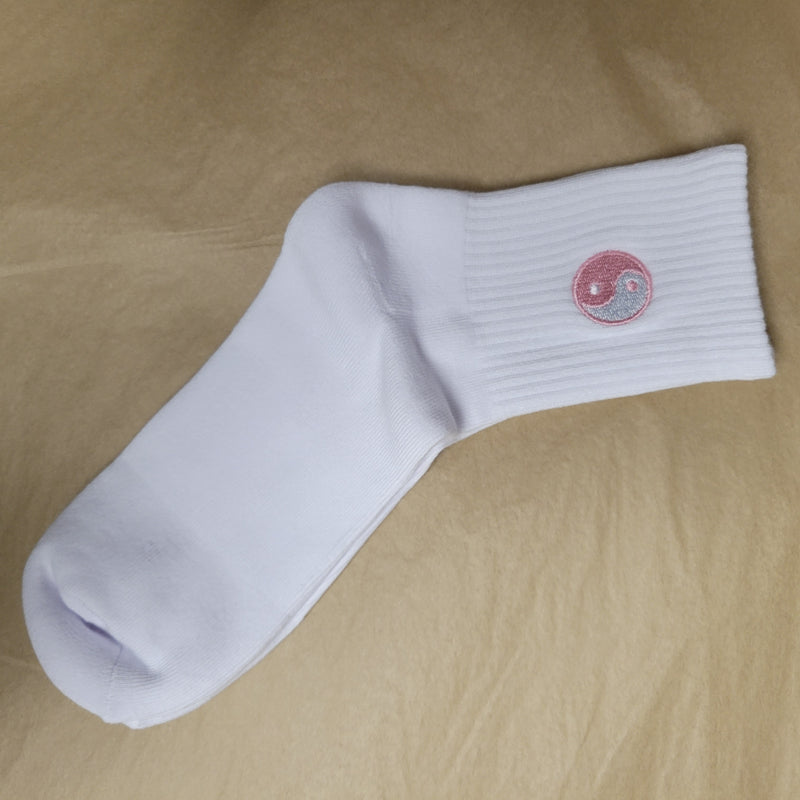 BRUNETTE THE LABEL | YIN YANG SOCK | WHITE/BUBBLE GUM