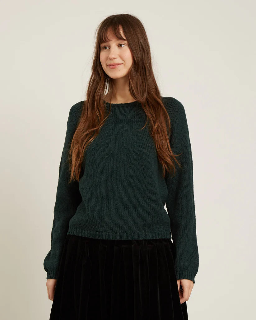 NAIF |  ALLIONA COTTON & CASHMERE SWEATER | forest green