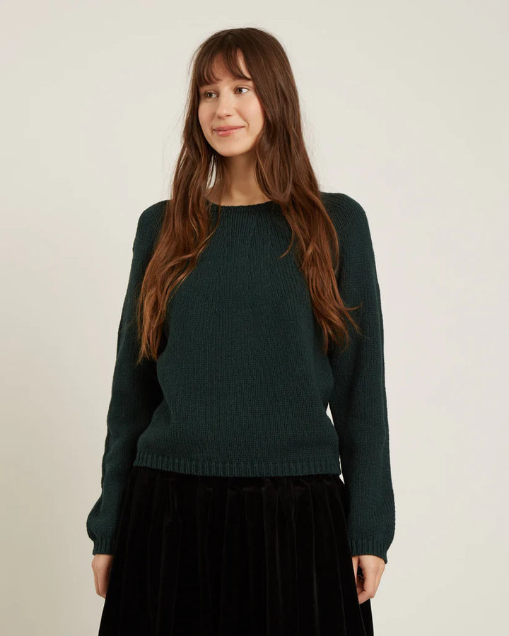 NAIF |  ALLIONA COTTON & CASHMERE SWEATER | forest green