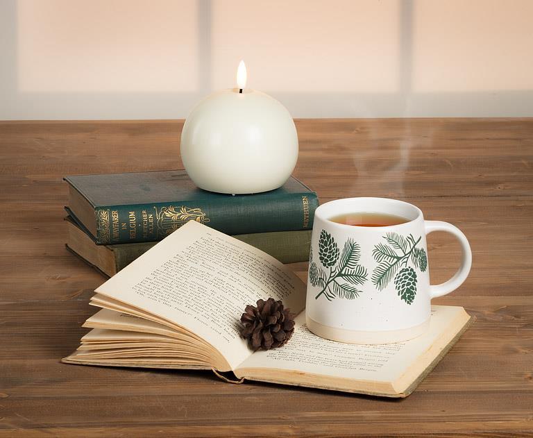 Wide Base Mug | pinecones