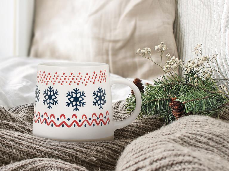 Wide Base Mug | nordic pattern