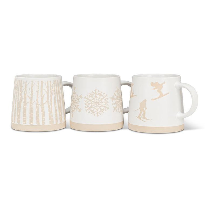 Wide Base Mug | snowflake row