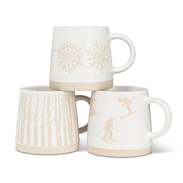 Wide Base Mug | snowflake row