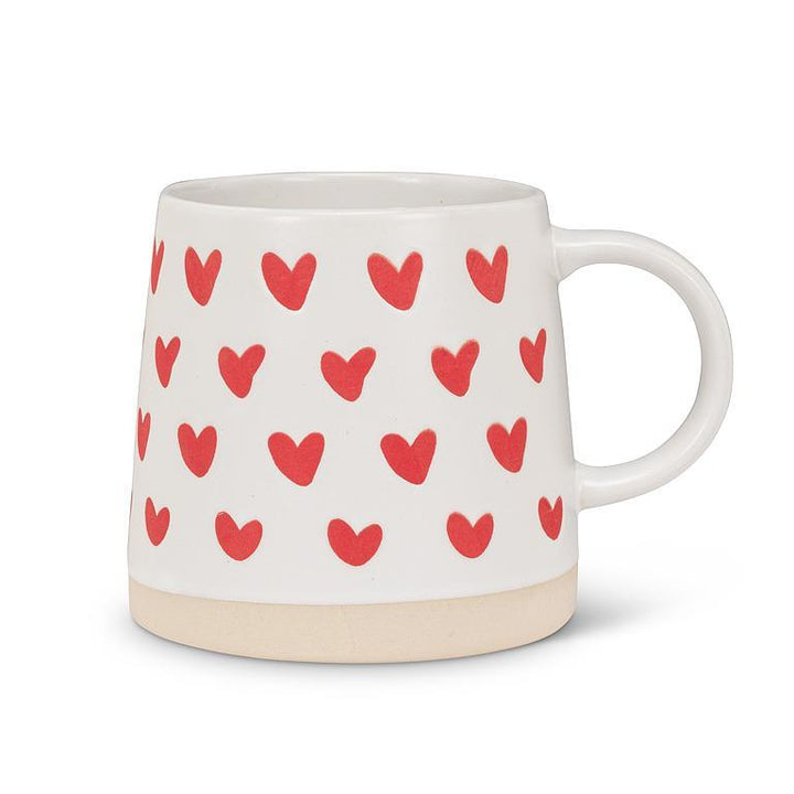 Wide Base Mug with Hearts