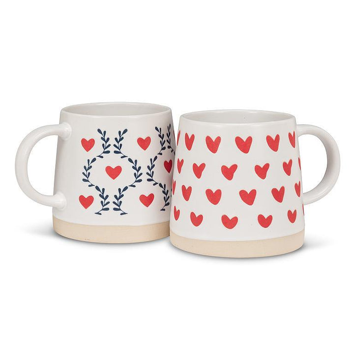 Wide Base Mug with Hearts