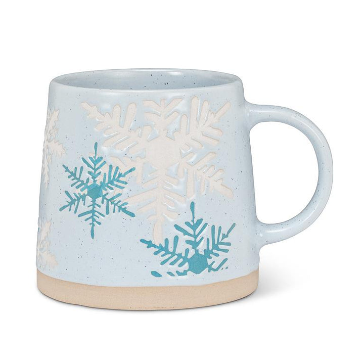 Wide Base Mug | blue snowflakes