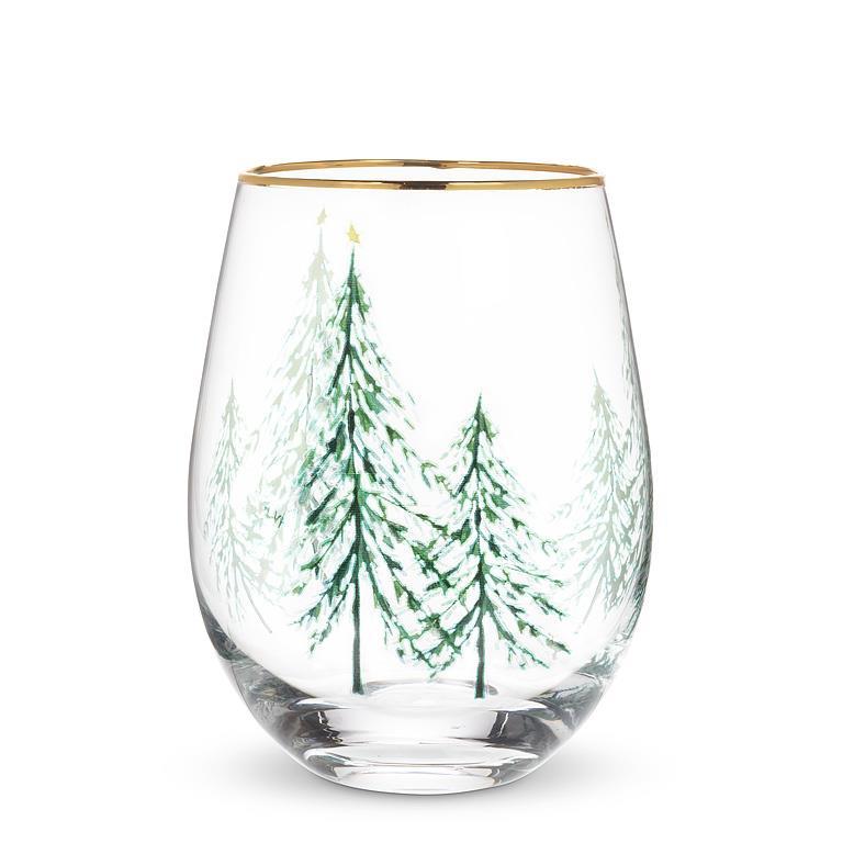Stemless Wine Glass | winter trees