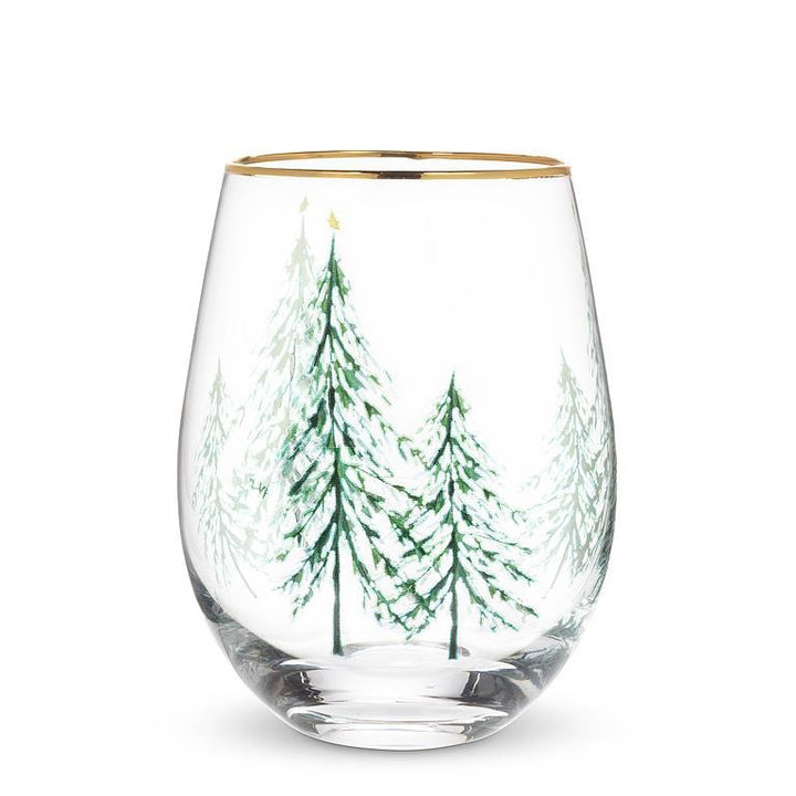 Stemless Wine Glass | winter trees