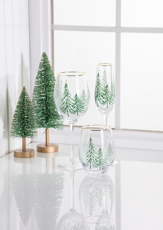 Stemless Wine Glass | winter trees