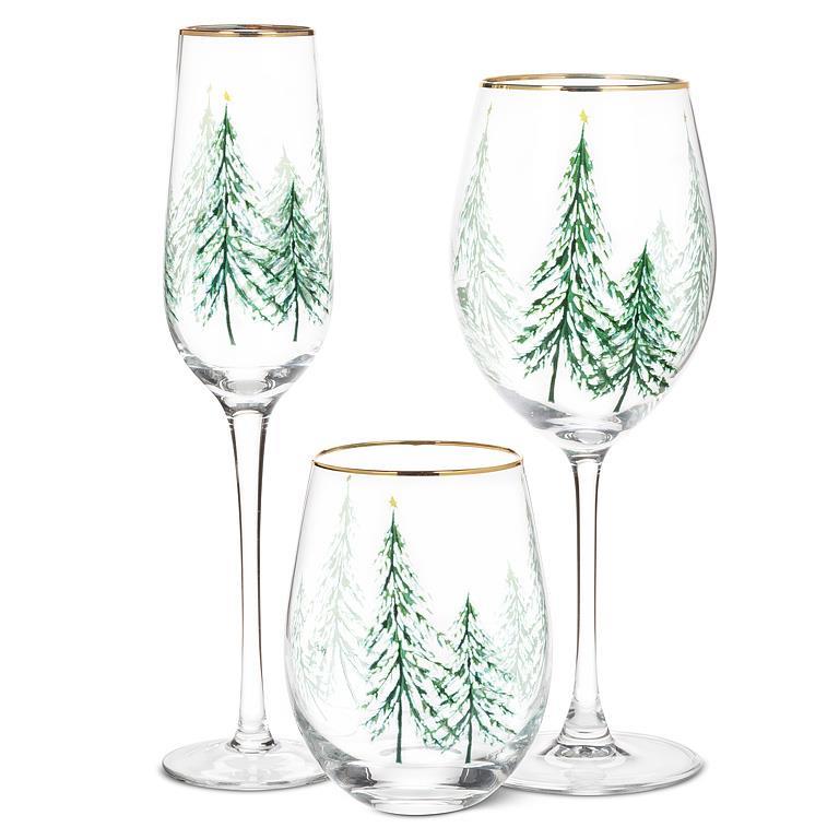 Stemless Wine Glass | winter trees