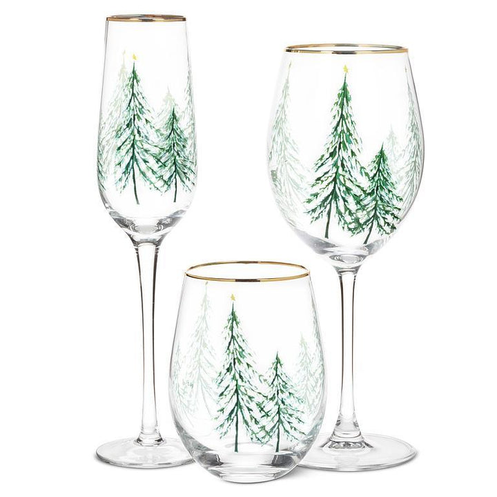 Stemless Wine Glass | winter trees