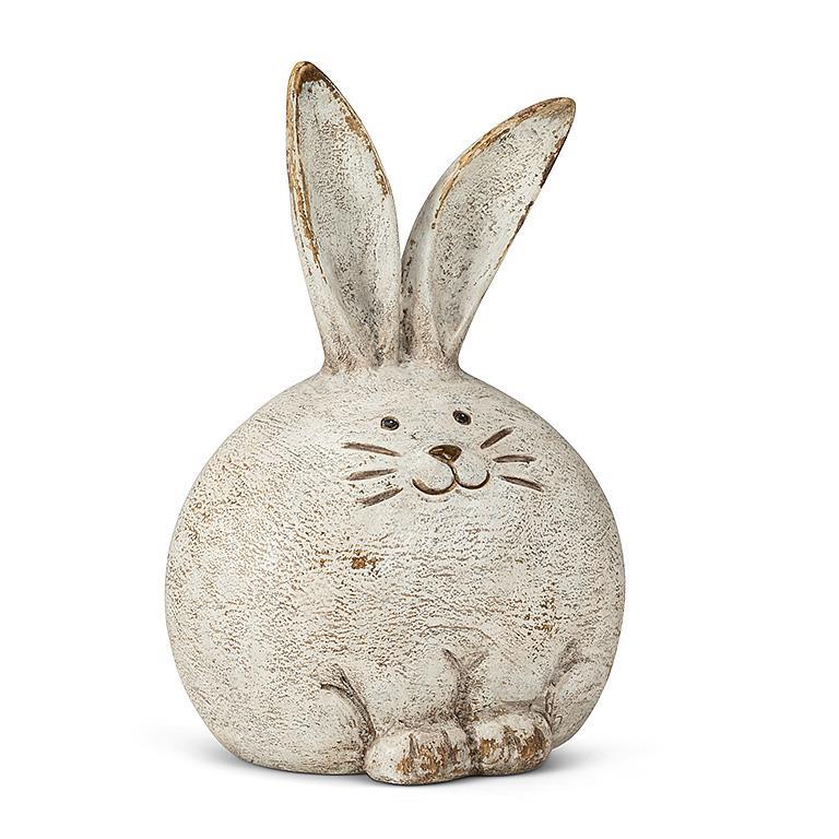 Small Wooden Rabbit | Antique White
