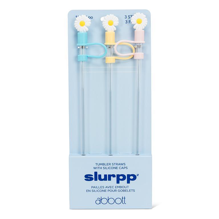 Jumbo Straws with Daisy Caps. Set of 3