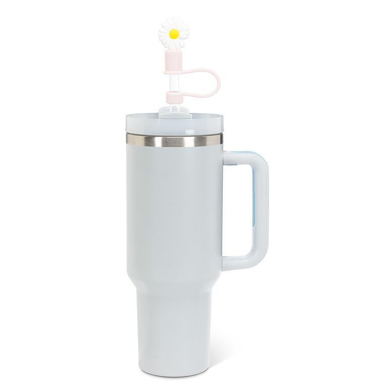 Jumbo Straws with Daisy Caps. Set of 3