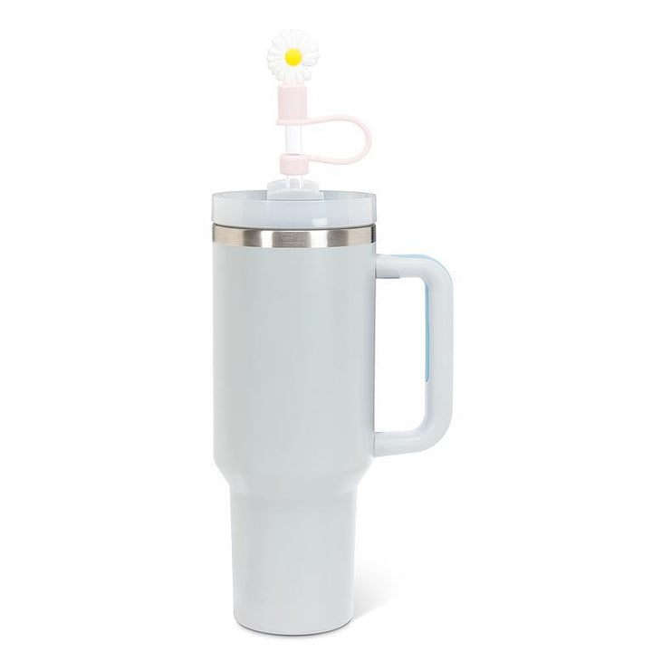 Jumbo Straws with Daisy Caps. Set of 3