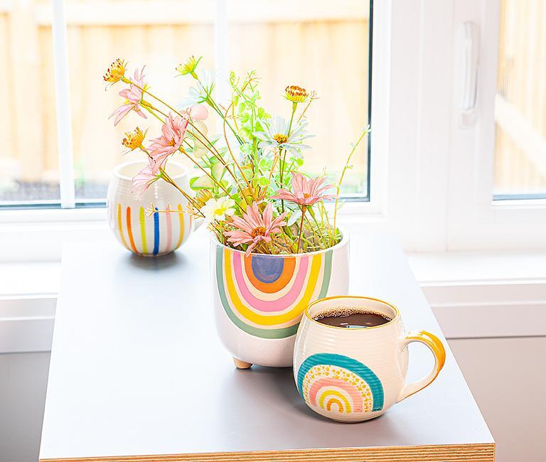 Large Rainbow Planter with Legs