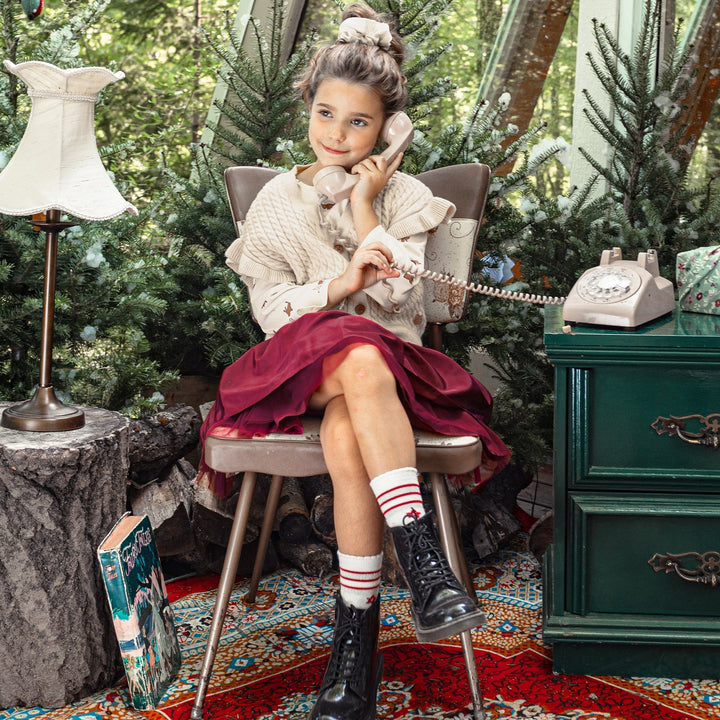 Souris Mini | Merlot Tiered Tulle Skirt