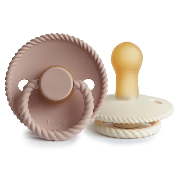 2 Pack - FRIGG Rope Natural Rubber Baby Pacifier | 3 Colour Combinations