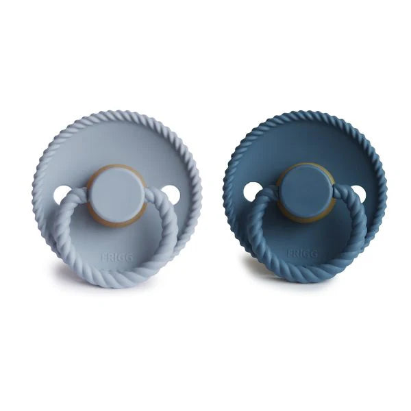 2 Pack - FRIGG Rope Natural Rubber Baby Pacifier | 3 Colour Combinations