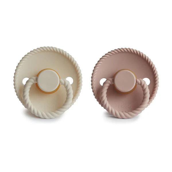 2 Pack - FRIGG Rope Natural Rubber Baby Pacifier | 3 Colour Combinations