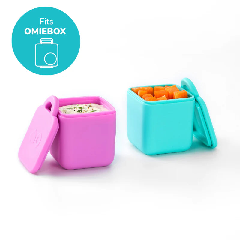 OmieDip Dip Container Set | Pink / Teal