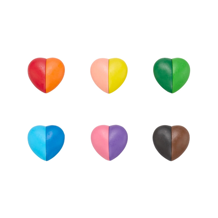 I Heart Art Erasable Crayons - Set of 6 ( or 12 Colours)