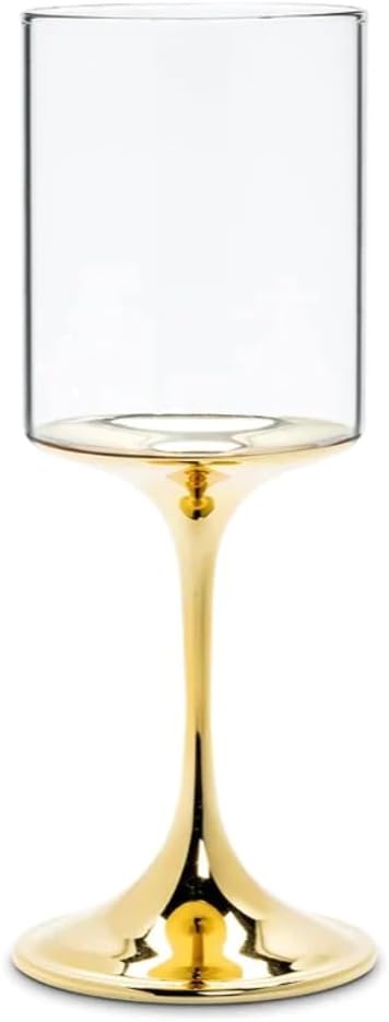 WINE GOBLET WITH METALLIC STEM