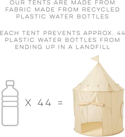 Recycled Fabric Play Tent Castle - Prints: Terrazzo Beige