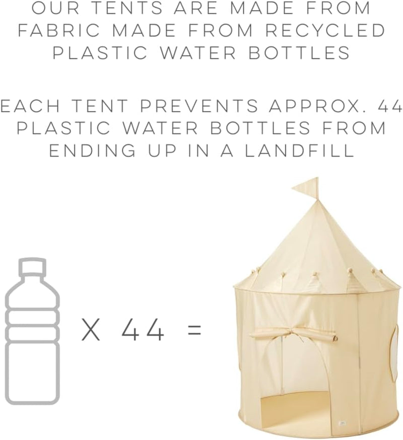 Recycled Fabric Play Tent Castle - Prints: Blueberry Taupe