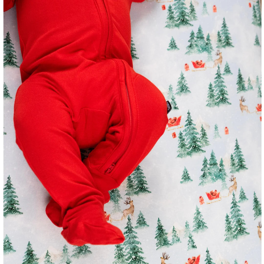 Belan J. | Footed Zipper Sleeper | santa red