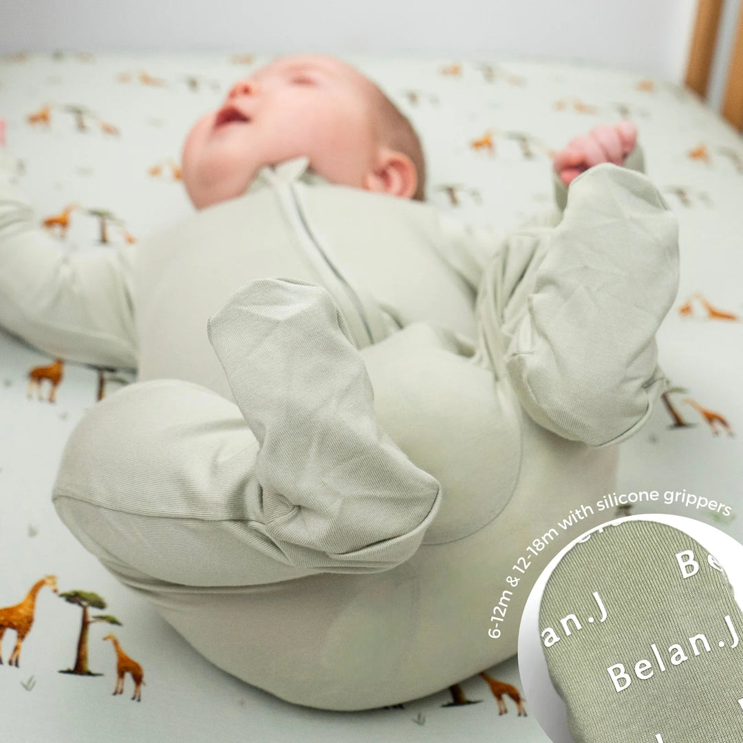 Belan J. | Footed Zipper Sleeper | sage