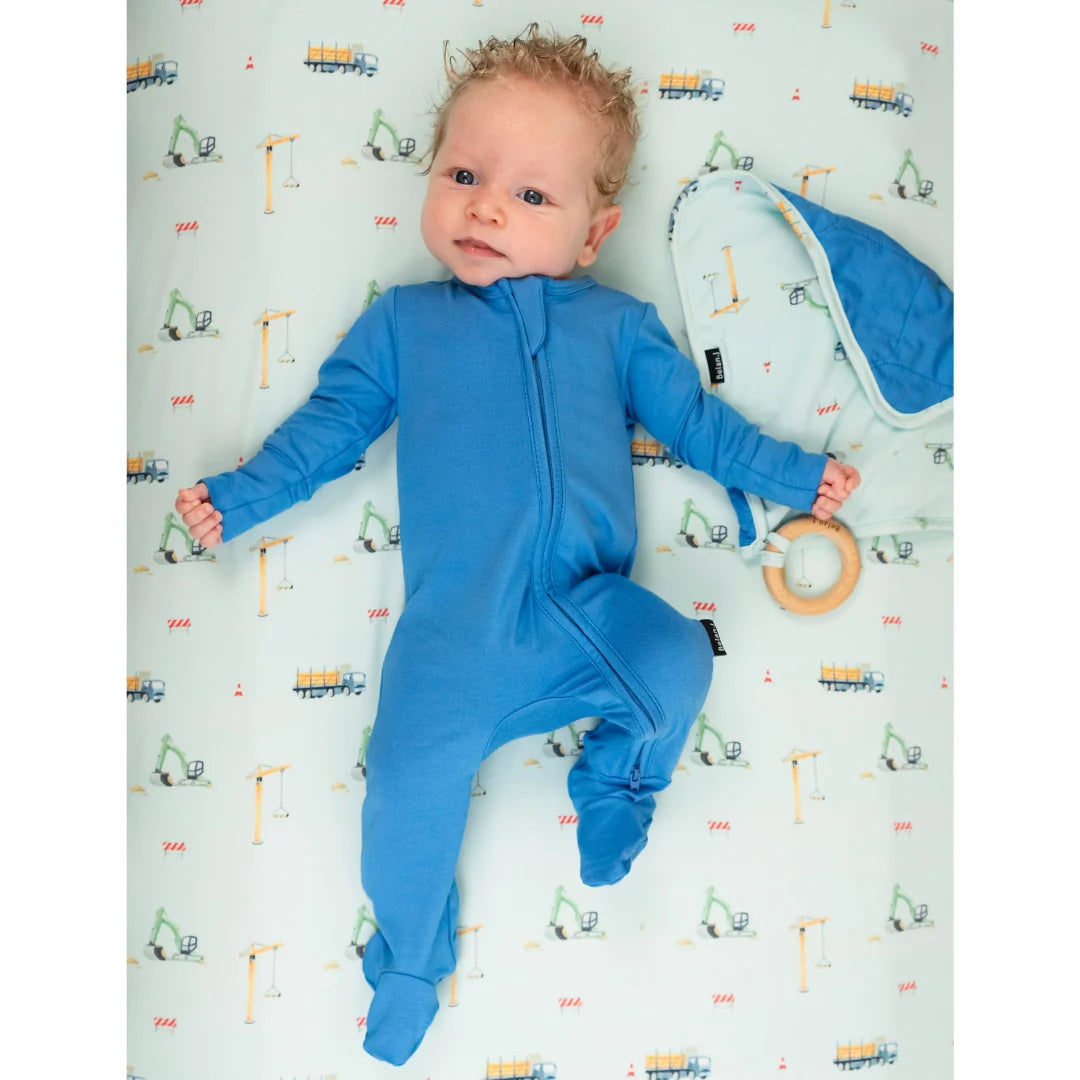Belan J. | Footed Zipper Sleeper | lake blue