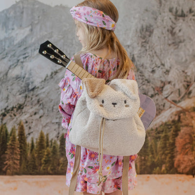 Dog Shaped Cream Backpack in Sherpa - Child