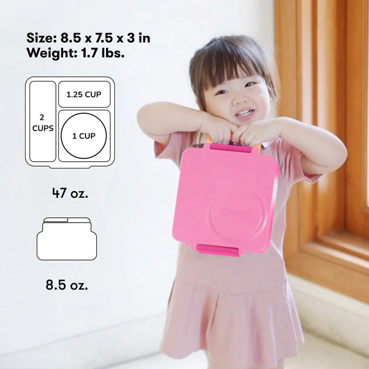 OmieBox  | Insulated Bento Lunch Box | Pixie Pink