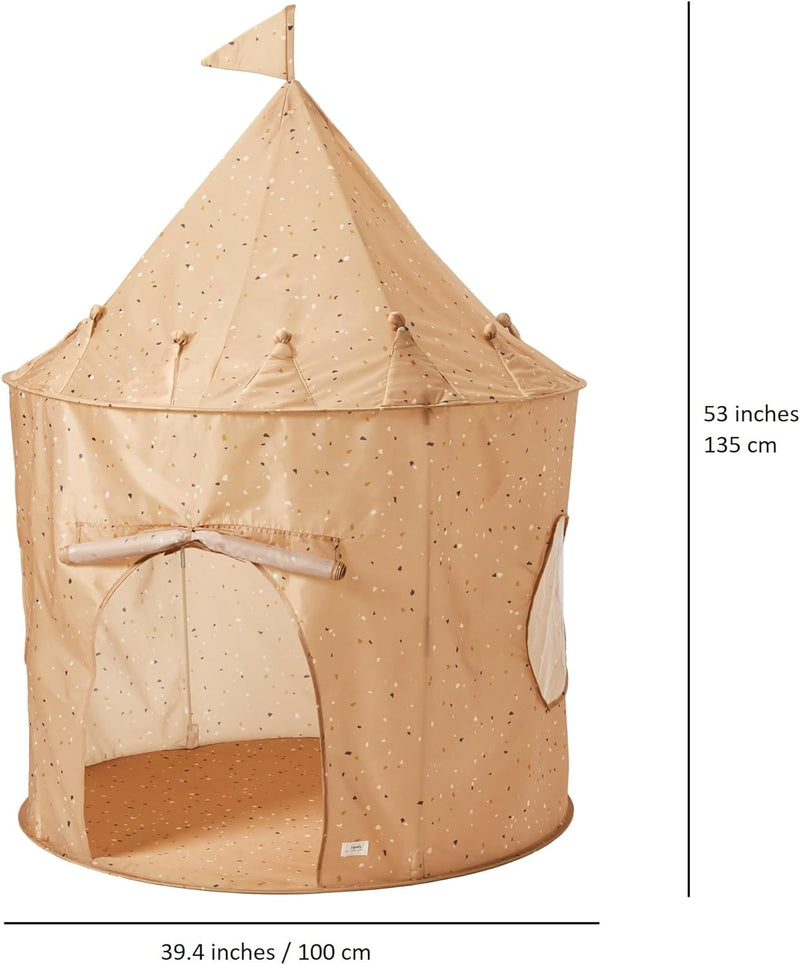 Recycled Fabric Play Tent Castle - Prints: Terrazzo Clay