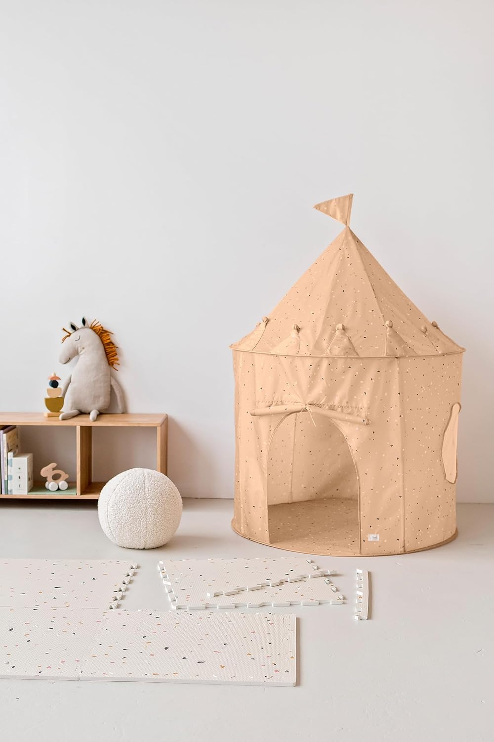 Recycled Fabric Play Tent Castle - Prints: Terrazzo Clay
