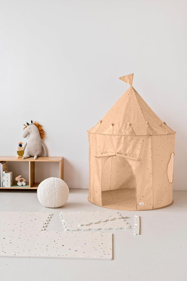 Recycled Fabric Play Tent Castle - Prints: Terrazzo Clay