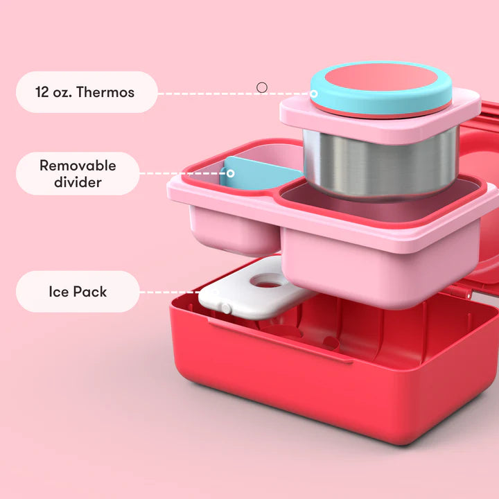 OmieBox UP | Insulated Bento Lunch Box | Cherry Pink