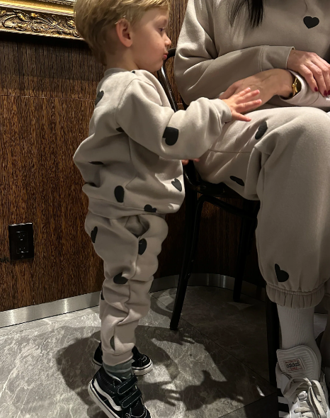 BRUNETTE THE LABEL | "ALL OVER HEART" Little Babes Jogger | oyster