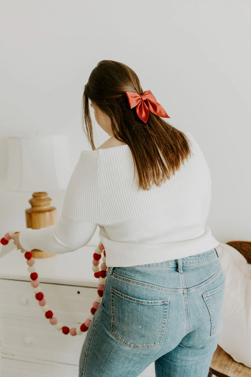 Red Matte Satin Bow